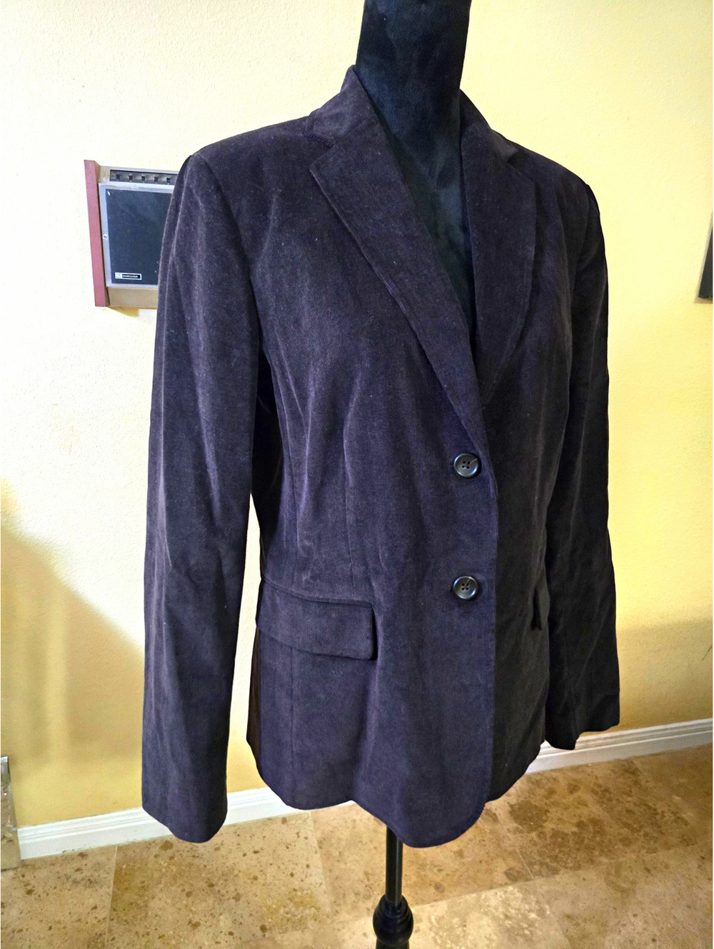 vintage Banana Republic Corduroy/Velvet Blazer in Dark Brown Expresso Sz 14